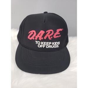 Vintage DARE To Keep Kids Off Drugs Mesh Trucker Snapback Hat Cap